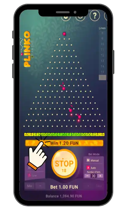 Set the bet amount or min/max bet and press Play